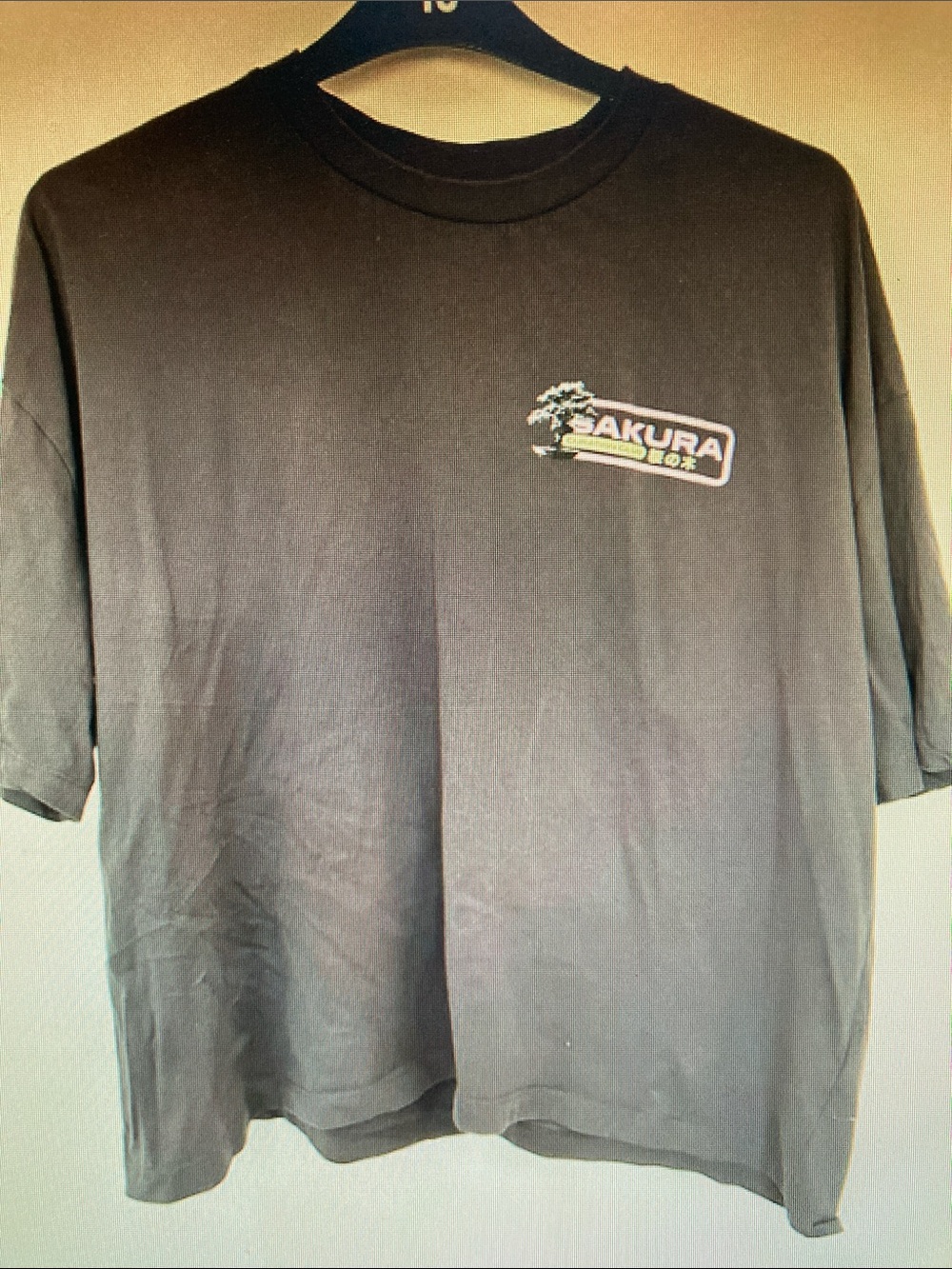 Sakura Black Short-Sleeve Tee with Small Logo